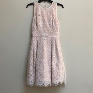 Vince Camuto ivory/tan lace dress